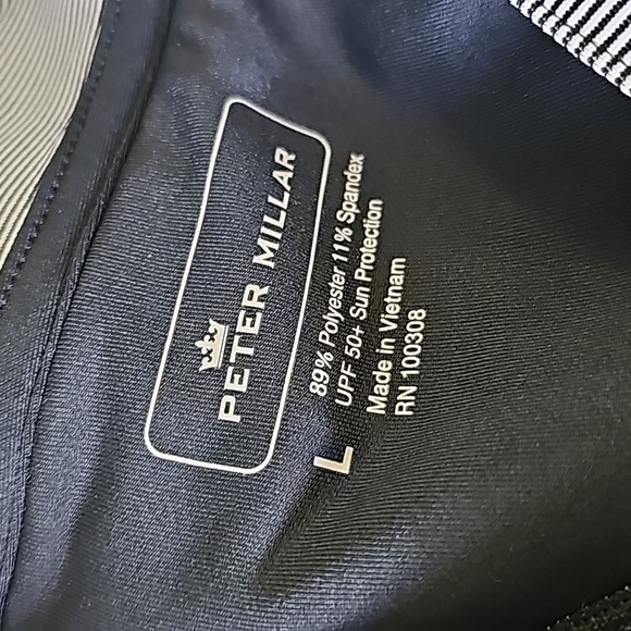 Peter millar jersey knit‎ fabric pinstripes. Henley style shirt. Size lar… - Picture 7 of 10